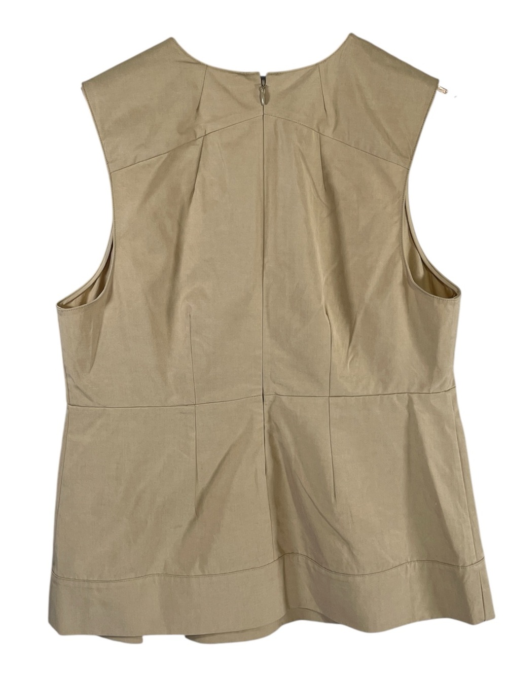 NWT Vince Pleated Peplum Top in Beige Size 8 NEW WITH TAGS - Picture 9 of 12